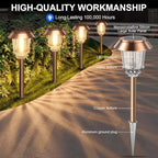 6-Pack Warm White Solar Path Lights, Outdoor Walkway LED