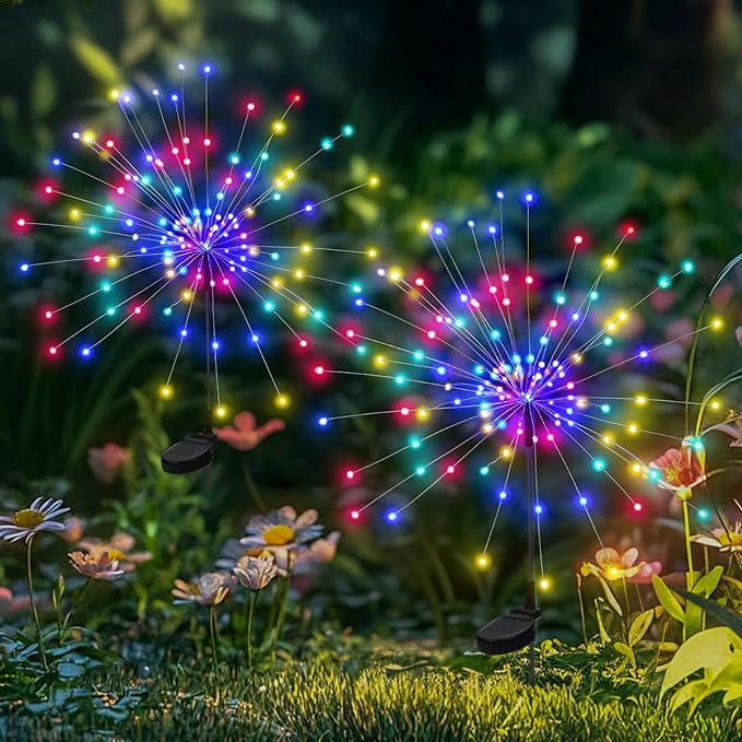 2-Pack Solar Pathway Lights, Waterproof LED Garden Lights