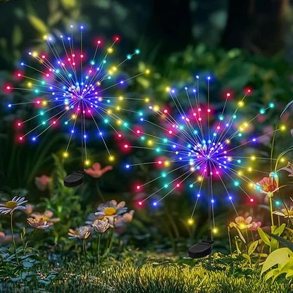 Garden Decor Solar Lights Outdoor,120LED Waterproof Colorful Solar Fairy Garden Lights for Outdoor Decoration,Yard, Patio, Porch,Flower Pot,Pathway,Christmas (2Pack)