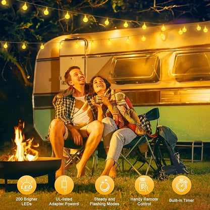 Christmas Fairy Lights, 66ft 200 LED Battery Twinkle Lights