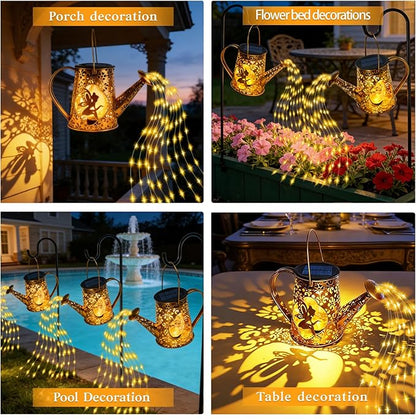 Solar Watering Can Lights, Unique Fairy Gifts for Women Mom Grandma Birthday, Waterproof Outdoor Garden Decor Large Hanging Solar Lantern Fairy Lights for Patio Porch Yard Flowerbed Pathway