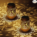 2-Pack Hummingbird Solar Lanterns, Waterproof LED Backyard Lights