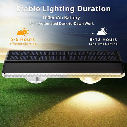 Solar Fence Lights Outdoor, 16-Pack 120LM Fence Lights Solar Powered, IP67 Waterproof Dusk to Dawn Auto On/Off 12+ Hours for Outside/Backyard/Wall/Step/Patio/Deck/Pool (Warm White & RGB 7 Colors)