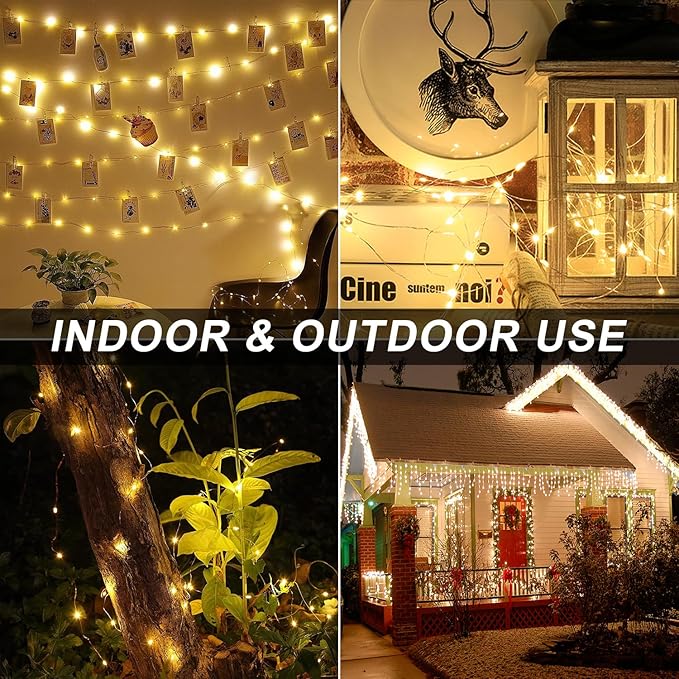 2-Pack 5ft LED Patio String Lights, Waterproof Outdoor