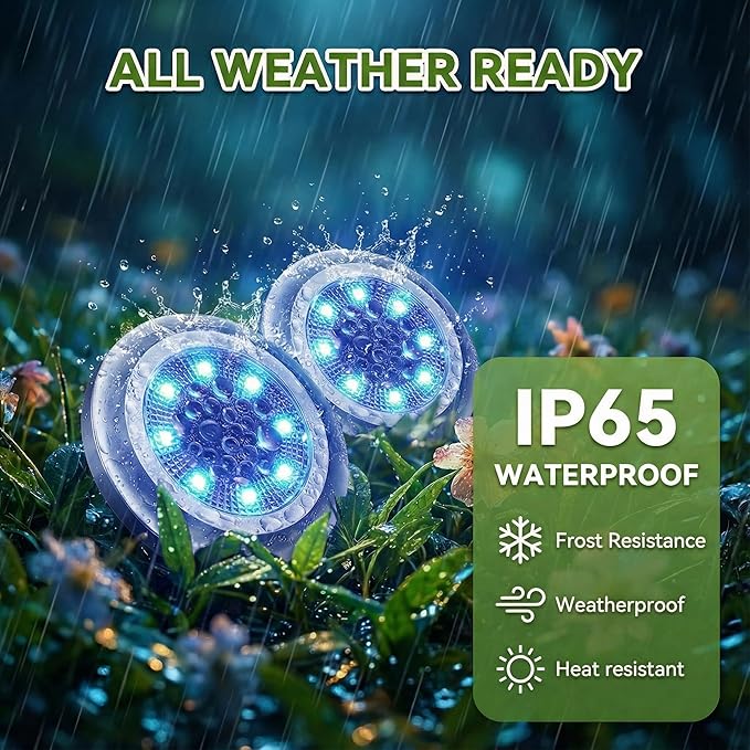Solar Lights Outdoor,8 Pack Solar Garden Lights for Pathway,Yard,Deck,Lawn,Patio,Walkway,Driveway,Step（Blue）