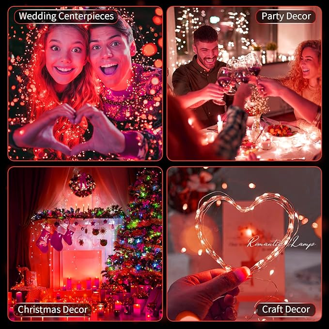 Christmas Backyard String Lights 20-Pack, 7ft 20 LED Waterproof