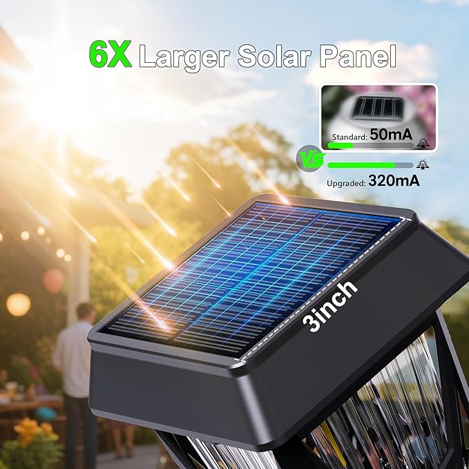 Raynic Solar Pathway Light, USB-C Rechargable, 36H Long Lasting, 6 Pack 2X Brighter Solar Lights Outdoor Waterproof IP66, Auto On/Off Pathway Lights for Walkway Path Yard Lawn Decor, Warm White