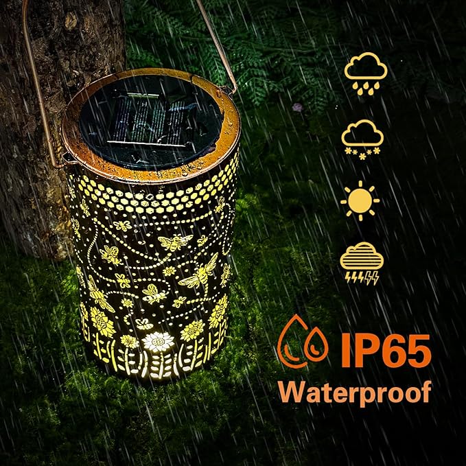 Solar Bee Lanterns, Outdoor Hanging LED Decor