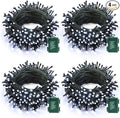 4-Pack 200 LED Christmas Twinkle Lights, 66ft Waterproof for Backyard