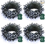 4-Pack 200 LED Christmas Twinkle Lights, 66ft Waterproof for Backyard