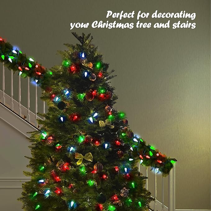 Christmas String Lights, 33ft 100 LED Waterproof Twinkle Lights