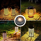 4-Pack Classic Courtyard Solar Lanterns for Backyard, Waterproof LED