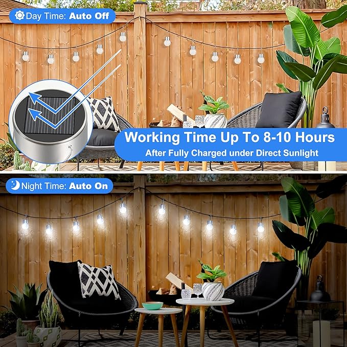 12-Pack Elegant Globe Solar Lanterns for Outdoor, Waterproof LED