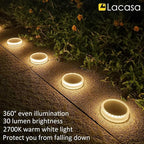 4-Pack Solar Patio Step Lights, Warm White Waterproof