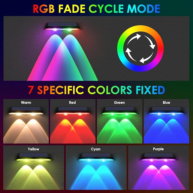 Modern Solar Stair Lights 8-Pack, LED