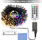 800 LED Christmas Twinkle Lights, 279ft Waterproof for Patio