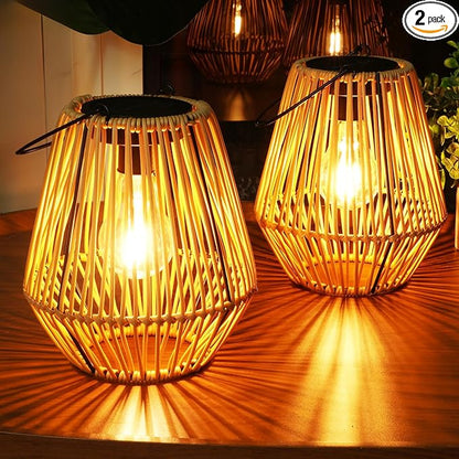 Homemory Solar Lanterns Outdoor Waterproof Hanging Lights, Outside Solar Lamp Decorative for Garden, Yard, Patio, Porch, Trees, Lawn, Pathway, Table (2)