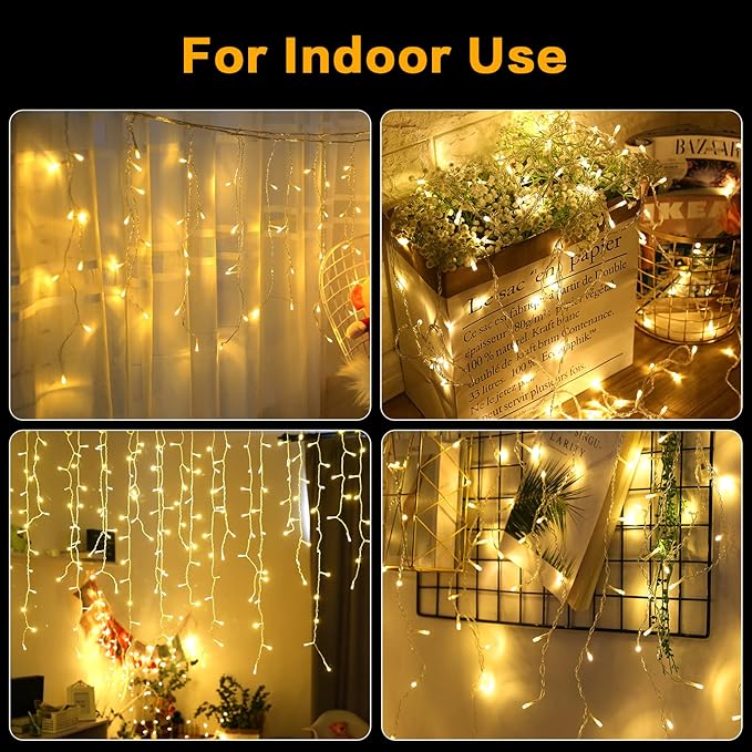 400 LED Christmas Twinkle Lights, 33ft Waterproof for Porch