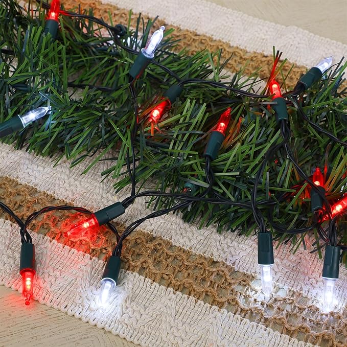 2-Pack 50 LED Christmas Twinkle Lights, 16ft Waterproof for Patio