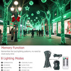 Green Christmas Lights, 33ft LED Remote & Timer