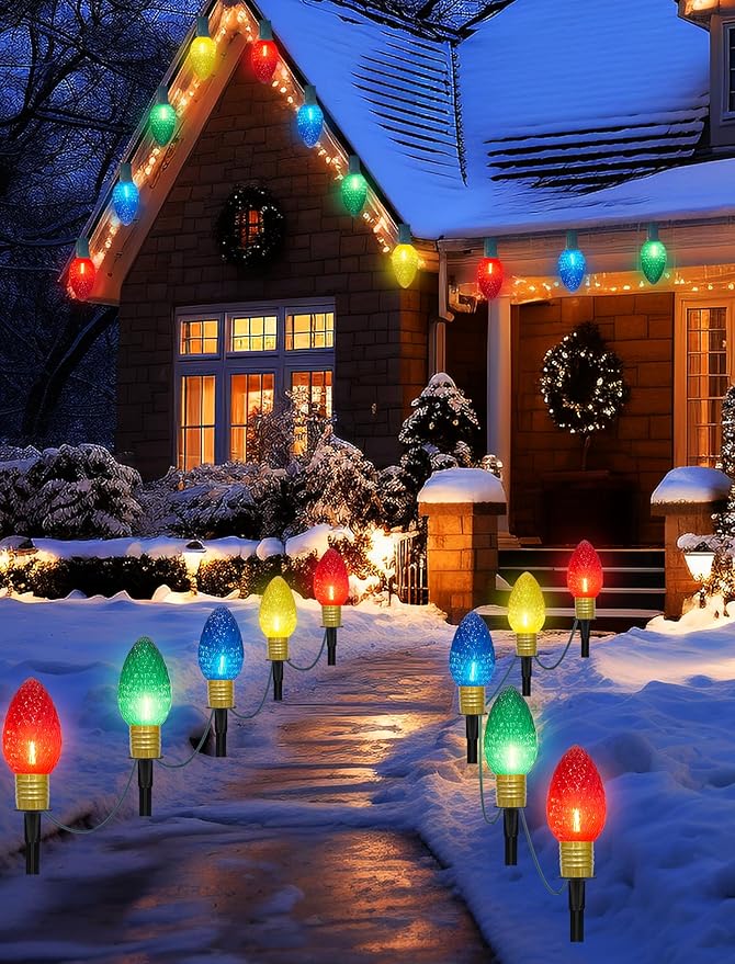 2-Pack Christmas String Lights, 7ft 9 LED Waterproof Twinkle Lights