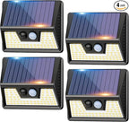 4-Pack Cold White Patio Solar Lights, Motion Sensor Waterproof LED