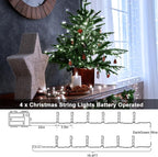 Christmas Fairy Lights 4-Pack, 5ft 50 LED Battery Twinkle Lights
