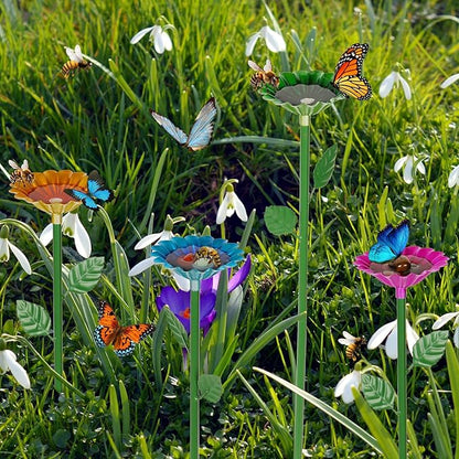2-Pack Bee Watering Station, Metal Garden Bee Bath