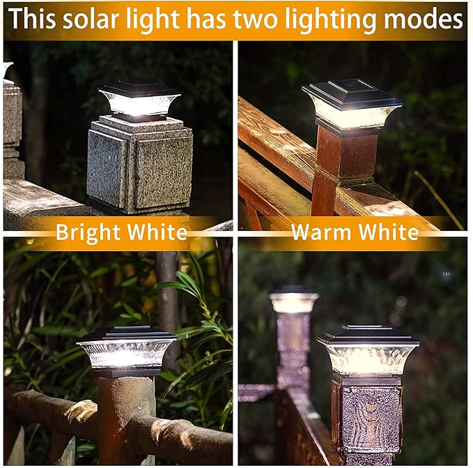 Solar Post Cap Lights, Waterproof LED