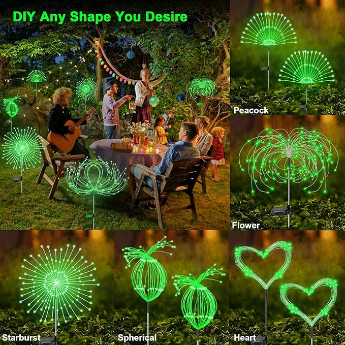 2-Pack Solar Pathway Lights, Waterproof LED Walkway Lights
