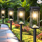 6-Pack Warm White Solar Path Lights, Outdoor Garden LED