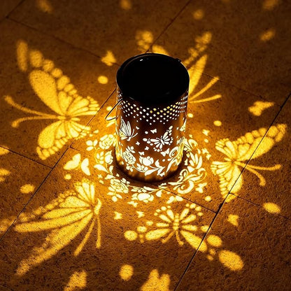 Butterfly Solar Lanterns Outdoor Waterproof Hanging Lights, Butterfly Gifts for Women Mom Grandma, Metal Decorative LED Solar Lanterns for Yard Patio Porch Balcony Garden Decor