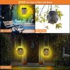 Courtyard Solar Hanging Lanterns 4-Pack, Rustic Yard Decor