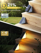 12-Pack Solar Fence Step Lights, Warm White Waterproof