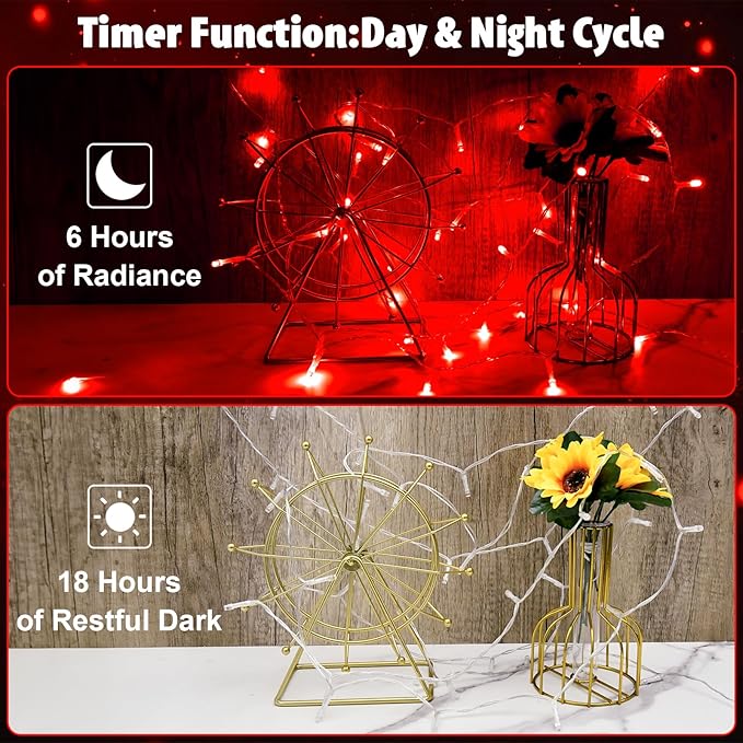2-Pack Christmas String Lights, 8ft 30 LED Waterproof Twinkle Lights