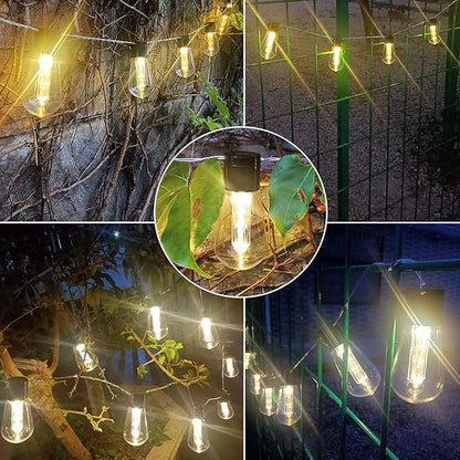 S14 LED Outdoor String Lights 6.7Ft 10 LED Edison String Lights with Remote Timer, Battery Operated Waterproof Outside Patio Lights String for Porch Deck Camping Garden Backyard Balcony Patio Decor