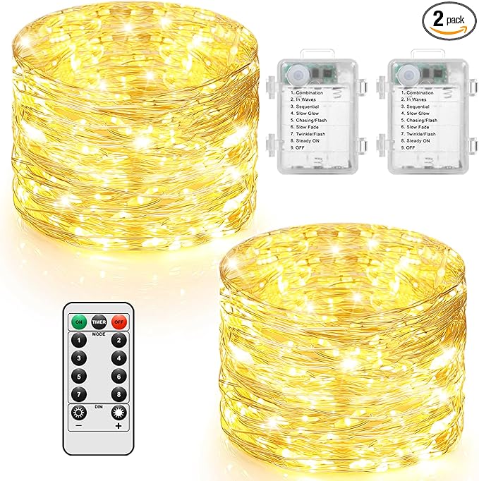 33ft Warm White String Lights for Porch, Waterproof LED