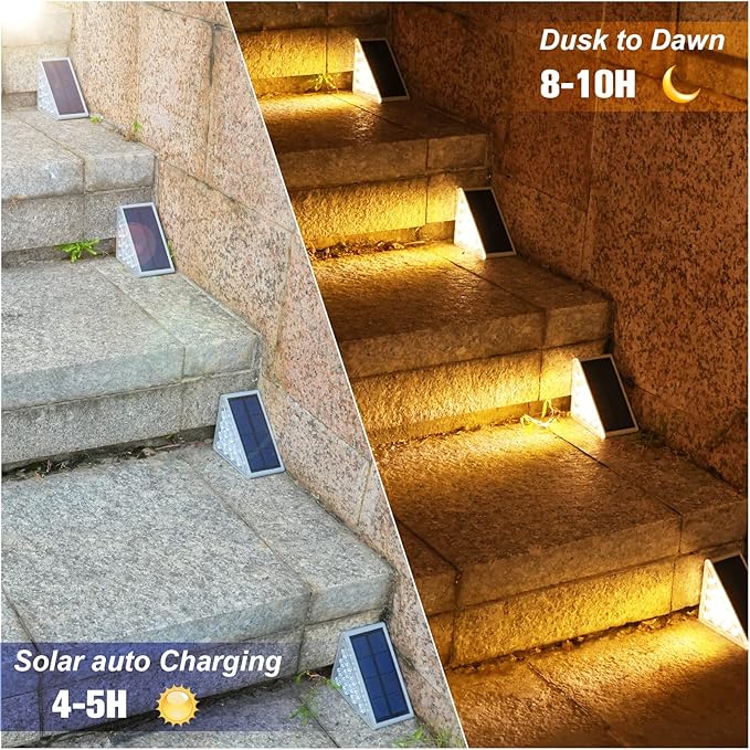 16-Pack Solar Deck Step Lights, Waterproof
