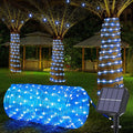 Solar Rope Lights Outdoor, 33ft 100 LED 8-Mode Waterproof String Tube Light for Garden & Patio, Blue