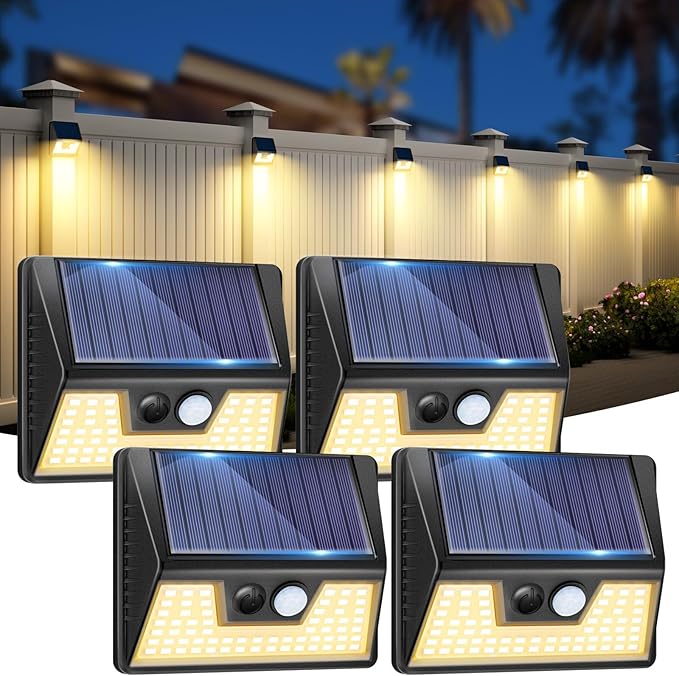 4-Pack Multi-Color Solar Yard Lights, Warm White LED