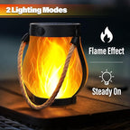 2-Pack Hanging Solar Lanterns, Waterproof LED Patio Lights