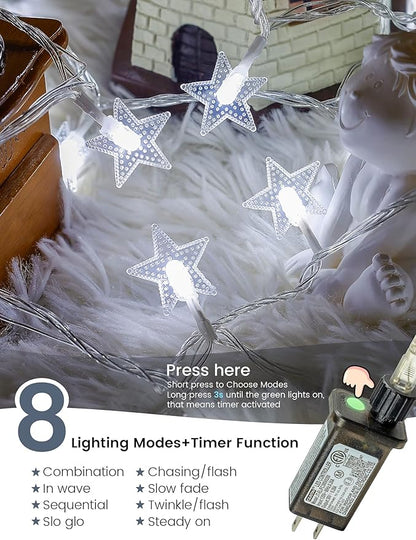 Christmas Fairy Lights, 33ft 100 LED Battery Twinkle Lights