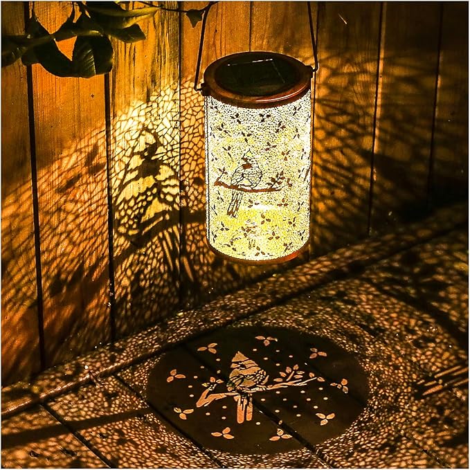 Bird Solar Yard Lanterns, Metal Waterproof LED