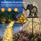 Elephant Solar Lawn Figurine Light, Waterproof