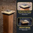 Warm White Solar Fence Post Caps 8-Pack, Yard LED