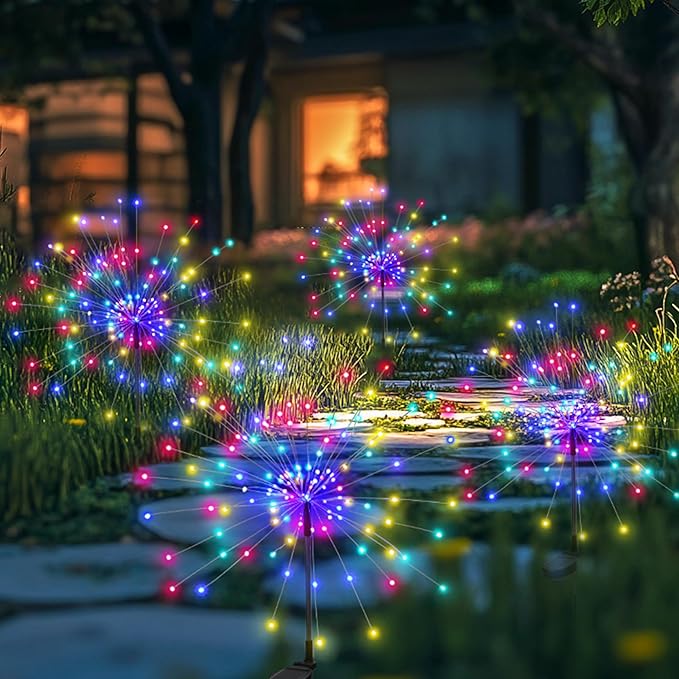 4-Pack Solar Path Lights, Outdoor Yard LED