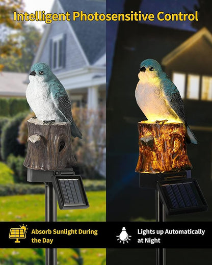 iStatue Bird Solar Decorative Garden Stake Lighting, Waterproof Cute Animal Outdoor Figurine Lights Ornament Statue Decor for Pathway, Patio, Lawn Housewarming Gifts (Bird)