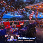 33ft White String Lights for Yard, Waterproof LED