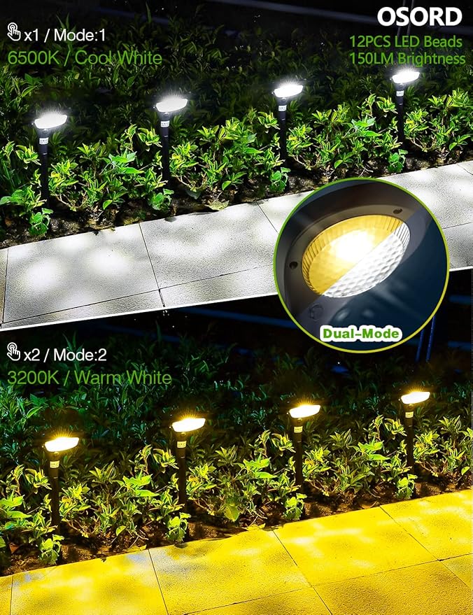 Solar Pathway Lights 4-Pack, Garden LED