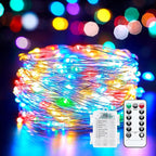 100 LED Christmas Twinkle Lights, 33ft Waterproof for Porch